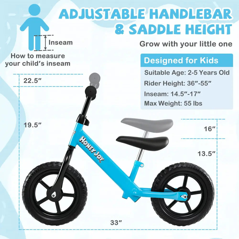 Lightweight Toddler Balance Bike No Pedal Training Bicycle-Blue - Blue - Balance Bikes
