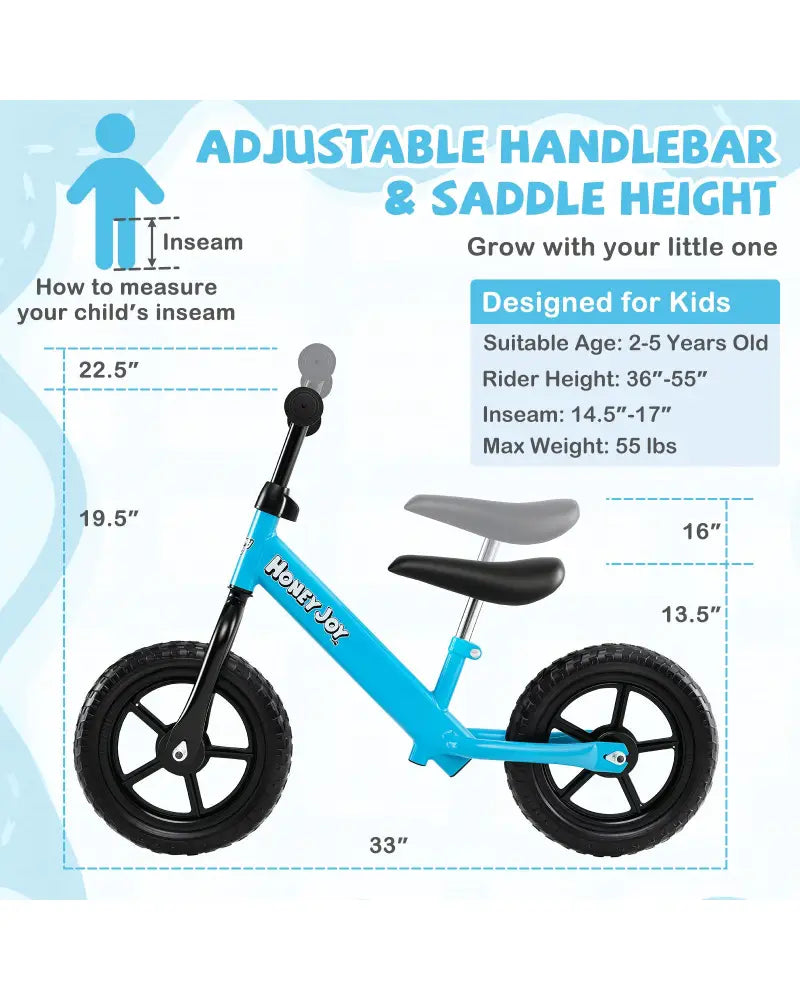 Lightweight Toddler Balance Bike No Pedal Training Bicycle-Blue - Blue - Balance Bikes
