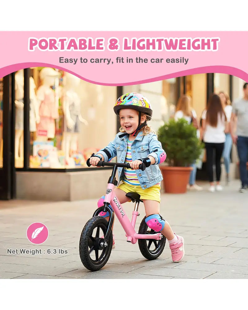 Lightweight Toddler Balance Bike No Pedal Training Bicycle-Pink - Pink - Balance Bikes