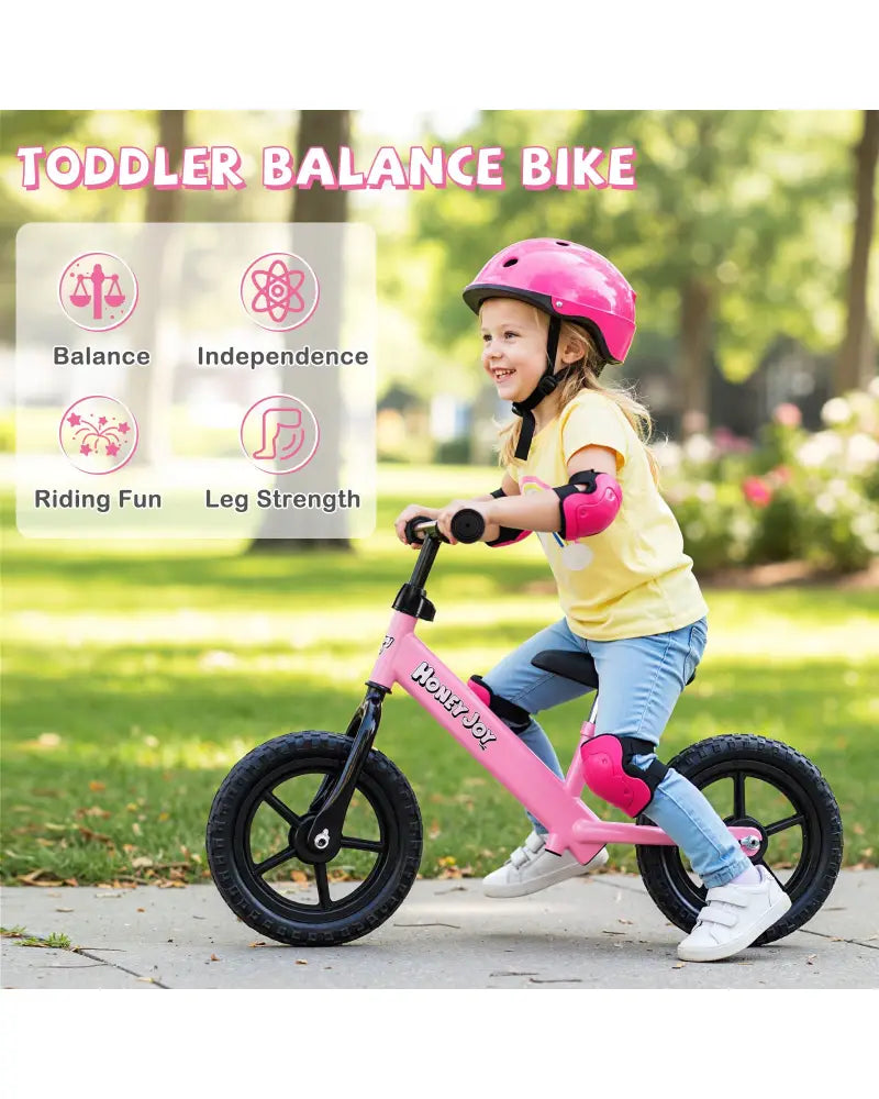 Lightweight Toddler Balance Bike No Pedal Training Bicycle-Pink - Pink - Balance Bikes