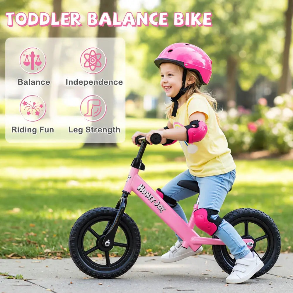 Lightweight Toddler Balance Bike No Pedal Training Bicycle-Pink - Pink - Balance Bikes