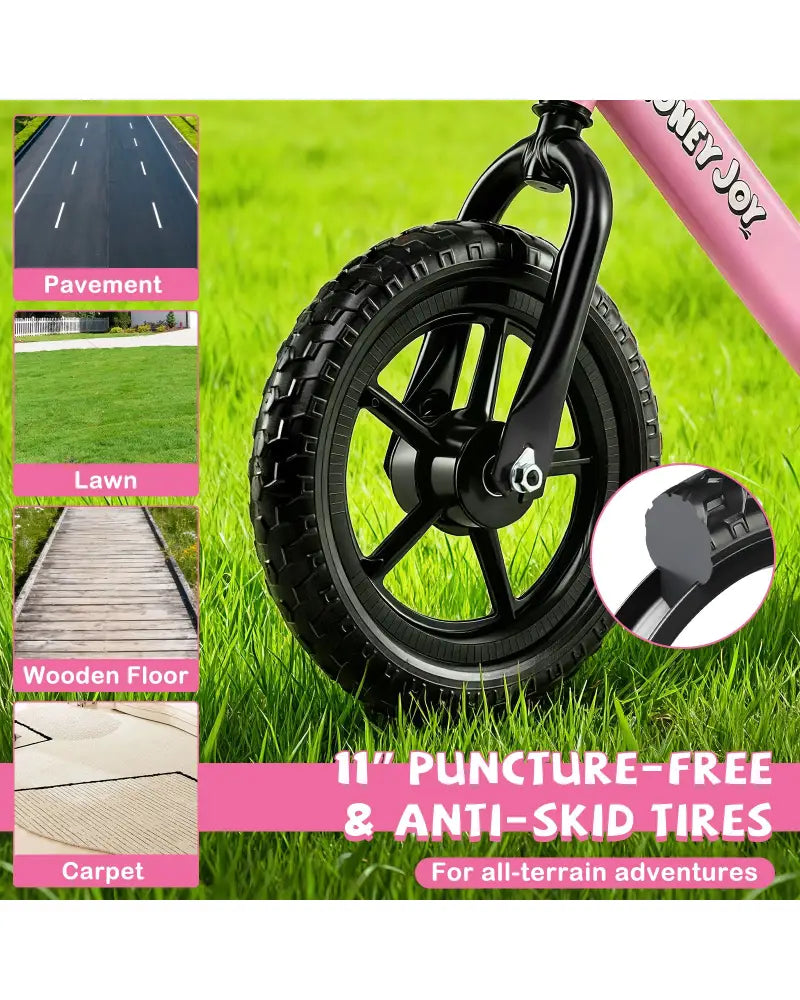 Lightweight Toddler Balance Bike No Pedal Training Bicycle-Pink - Pink - Balance Bikes