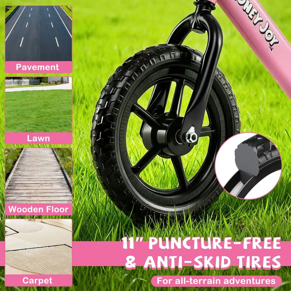 Lightweight Toddler Balance Bike No Pedal Training Bicycle-Pink - Pink - Balance Bikes