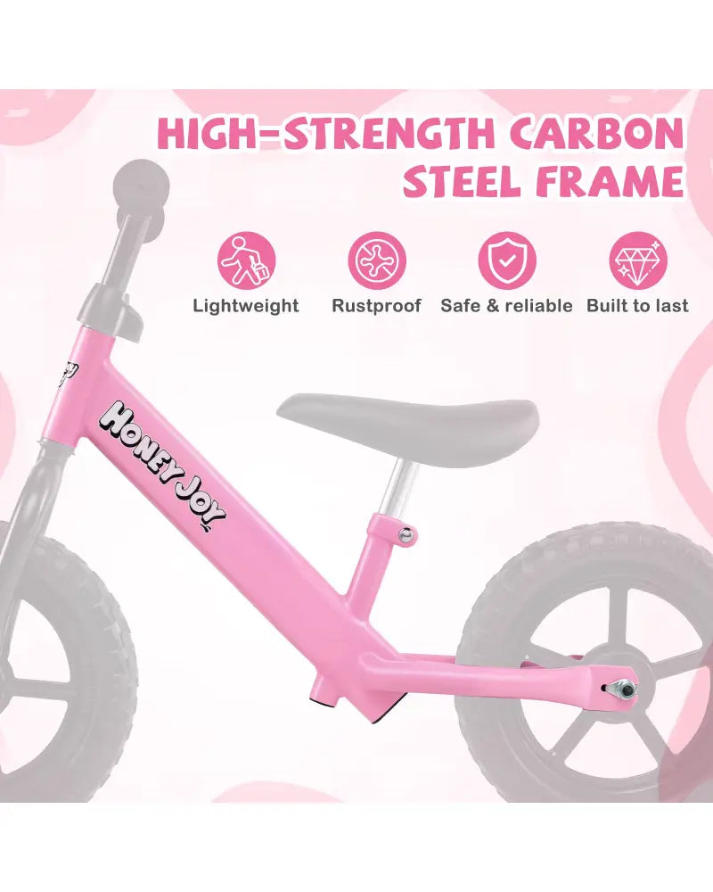 Lightweight Toddler Balance Bike No Pedal Training Bicycle-Pink - Pink - Balance Bikes