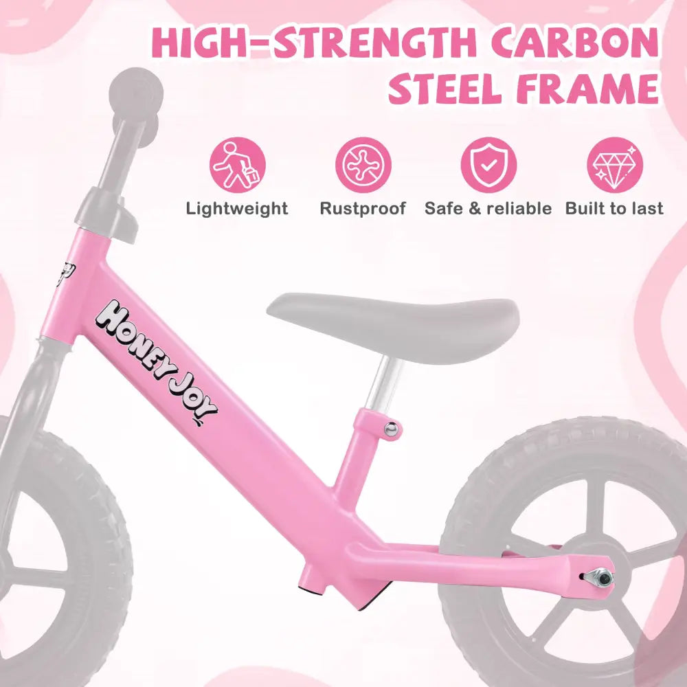 Lightweight Toddler Balance Bike No Pedal Training Bicycle-Pink - Pink - Balance Bikes