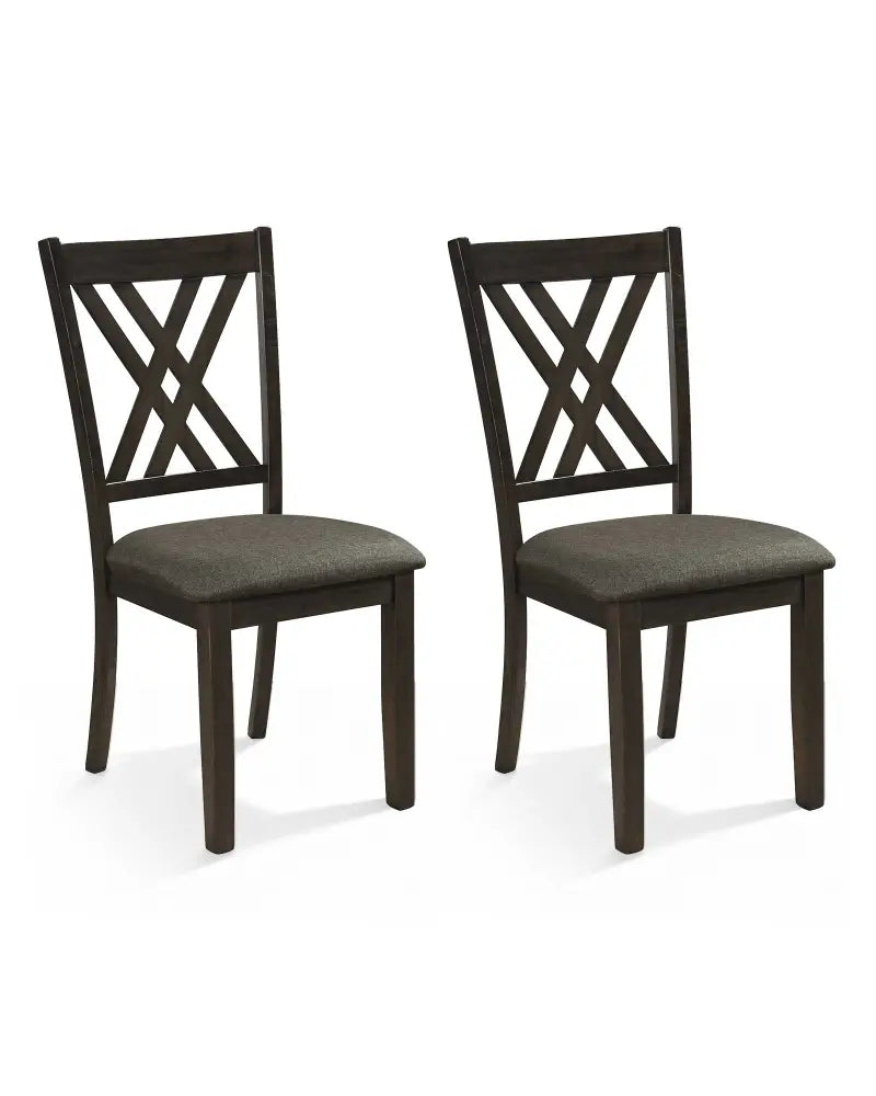 Linen Fabric Upholstered Wooden Dining Chair Set of 2 with Rubber Wood Frame for Dining Room-Gray - Gray - Dining Chairs