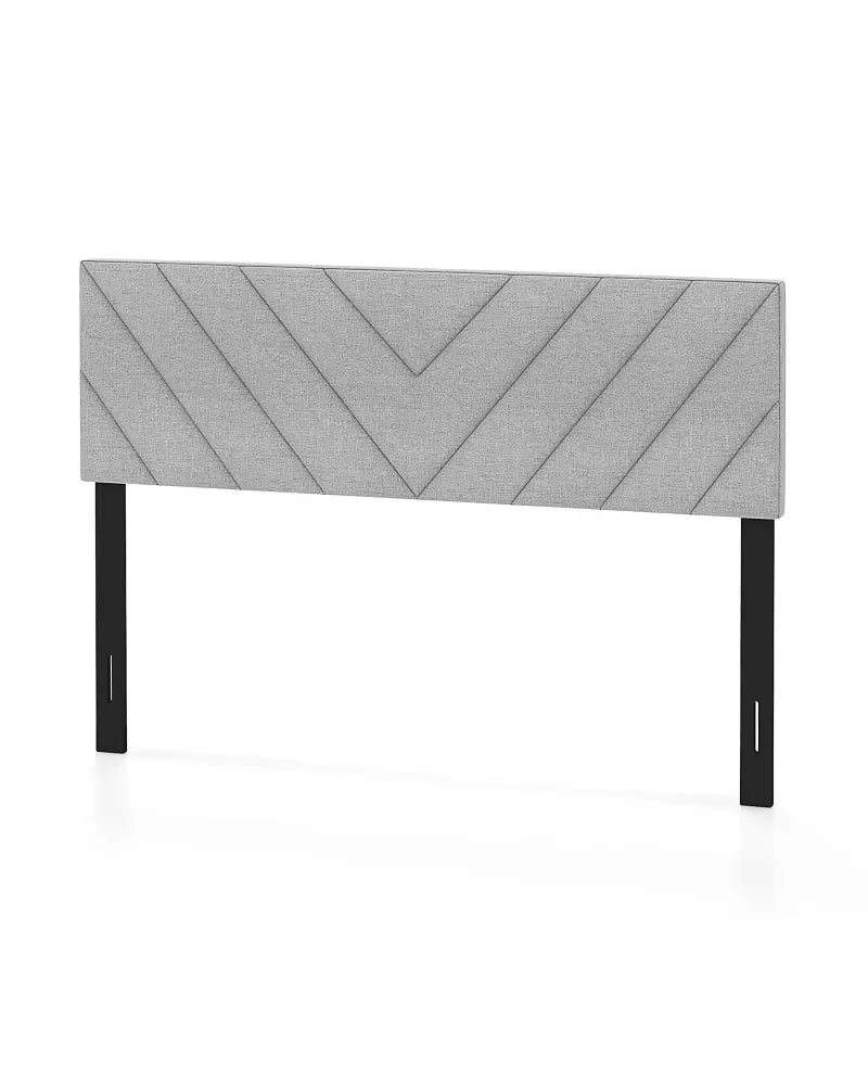 Linen Upholstered Headboard for Full and Queen Size Bed Frames-Gray - Gray - Headboards