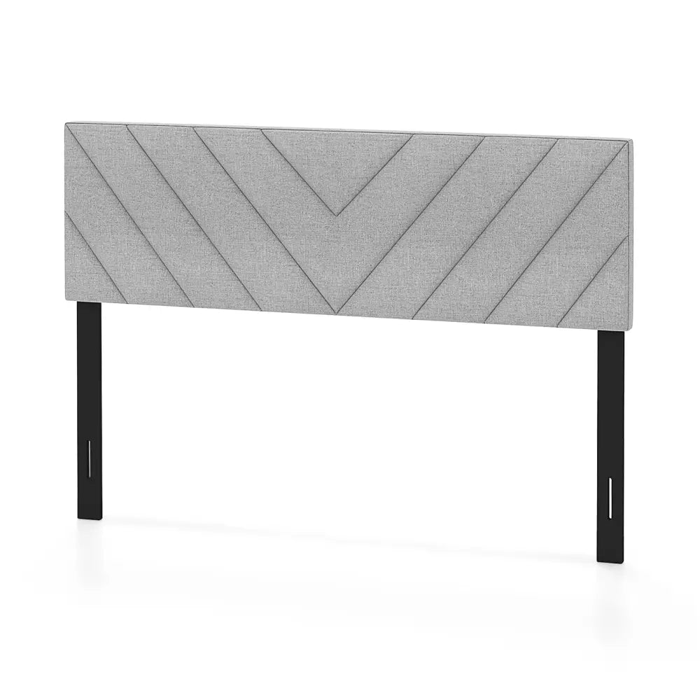 Linen Upholstered Headboard for Full and Queen Size Bed Frames-Gray - Gray - Headboards