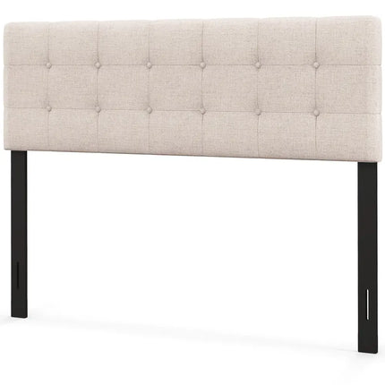 Linen Upholstered Headboard with Solid Rubber Wood Legs-Beige - Beige - Headboards