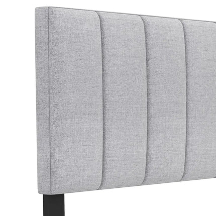 Linen Upholstered Headboard with Solid Wood Legs and Adjustable Width-Gray - Gray - Headboards