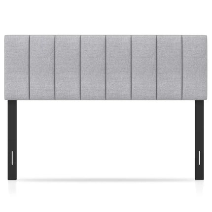Linen Upholstered Headboard with Solid Wood Legs and Adjustable Width-Gray - Gray - Headboards