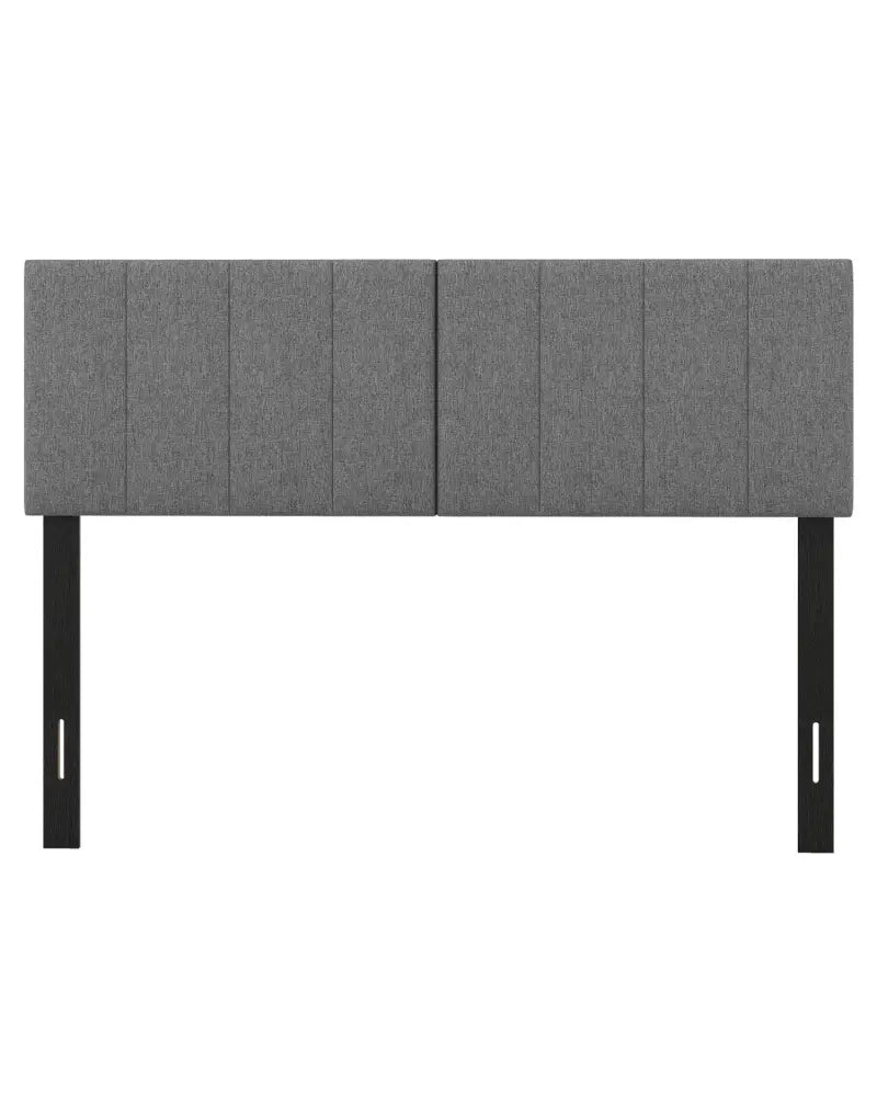 Linen Upholstered Headboard with Solid Wood Legs and Adjustable Width-Dark Gray - Dark Gray - Headboards