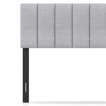 Linen Upholstered Headboard with Solid Wood Legs and Adjustable Width-Gray - Gray - Headboards