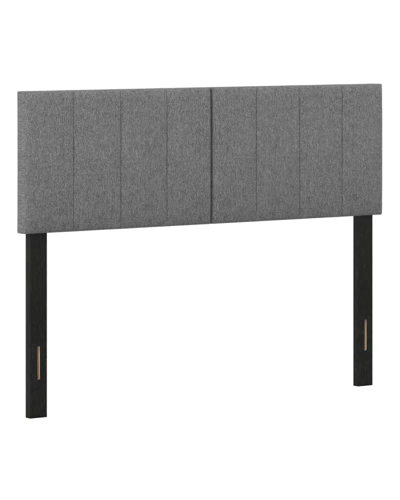 Linen Upholstered Headboard with Solid Wood Legs and Adjustable Width-Dark Gray - Dark Gray - Headboards