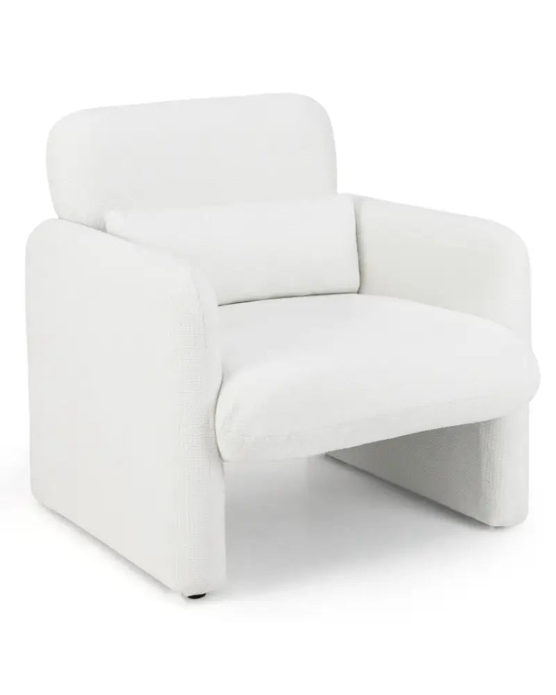 Living Room Set: 70 Inch Media Entertainment Center and Modern Upholstered Chenille Accent Chair - Living Room