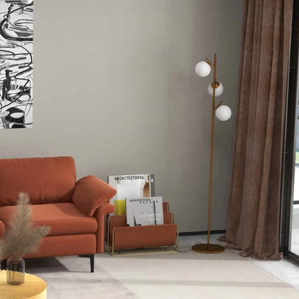 Living Room Set: Floor Lamp + Accent Chair + 3-Seat Sofa - Living Room