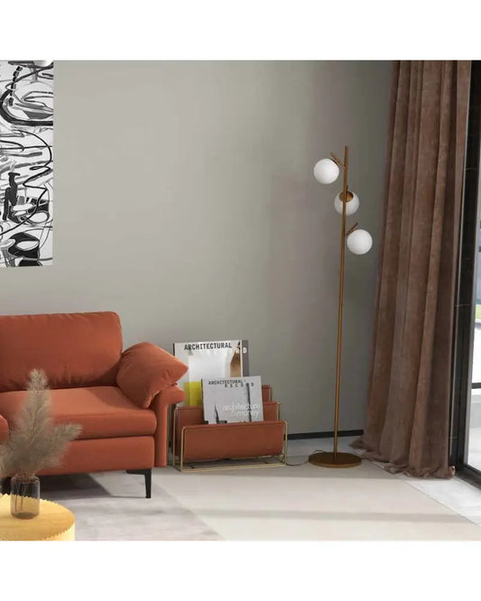Living Room Set: Floor Lamp + Accent Chair + 3-Seat Sofa - Living Room