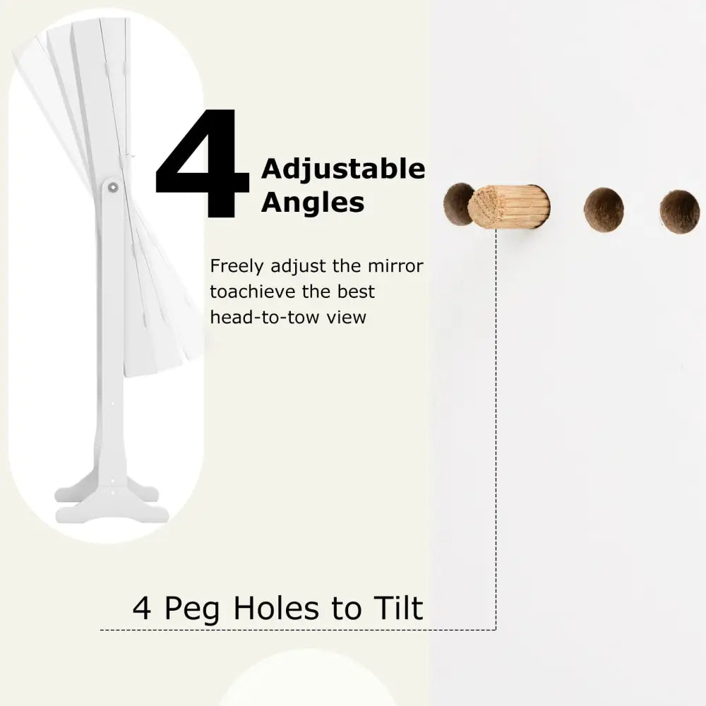 Lockable Freestanding Jewelry Cabinet Armoire with Full-Length Mirror and Lights-White - White - Jewelry Armoires
