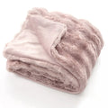Luxury Fuzzy Plush Rabbit Fur Bubble Blanket for Armchair-Pink - Pink - Bedding
