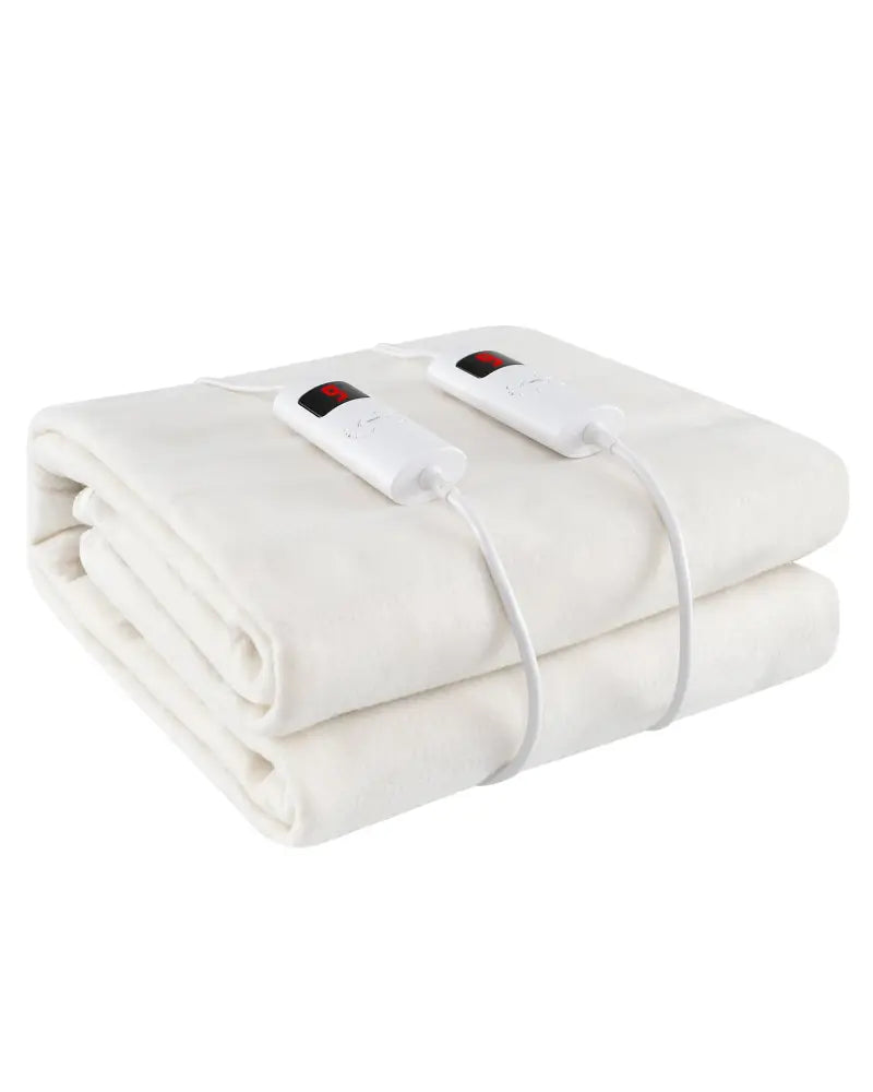 Machine Washable Electric Bed Warmer with Dual Controller 9 Heat Setting and 9-Hour Auto Off and Overheat