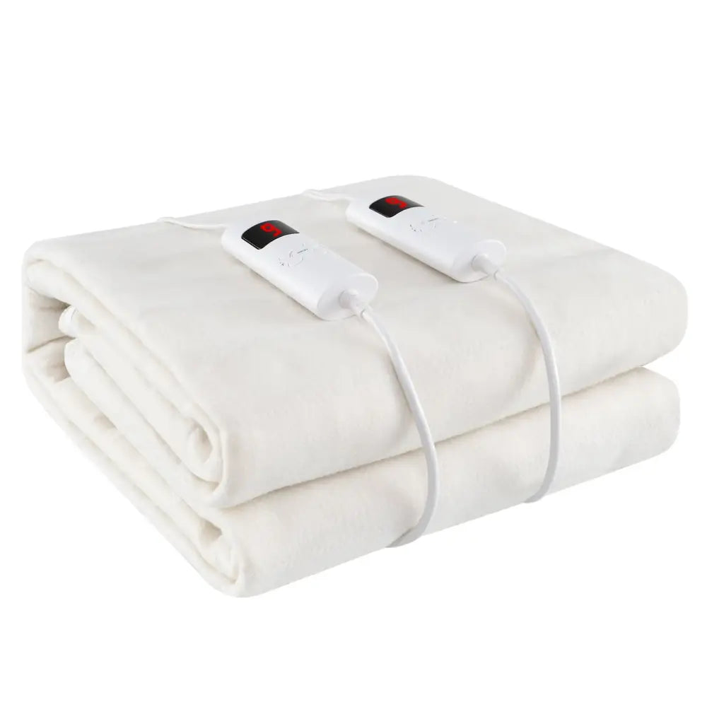 Machine Washable Electric Bed Warmer with Dual Controller 9 Heat Setting and 9-Hour Auto Off and Overheat