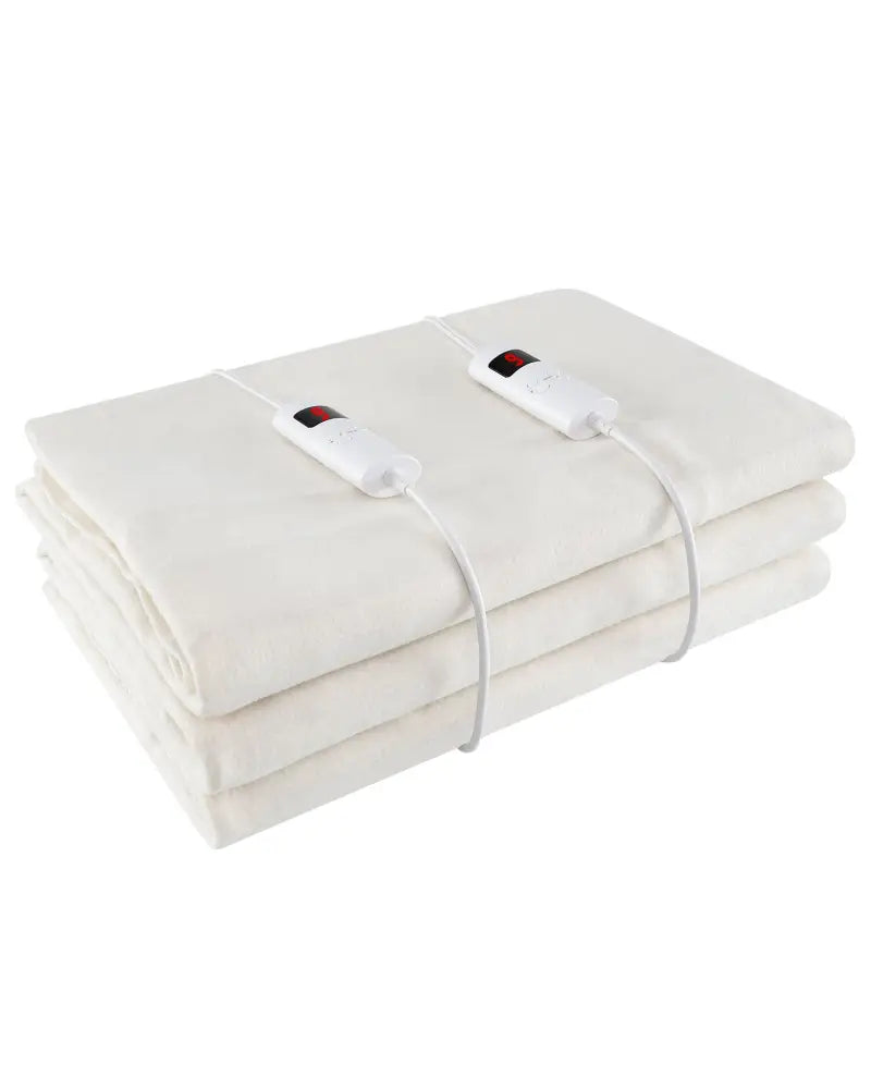 Machine Washable Electric Bed Warmer with Dual Controller 9 Heat Setting and 9-Hour Auto Off and Overheat