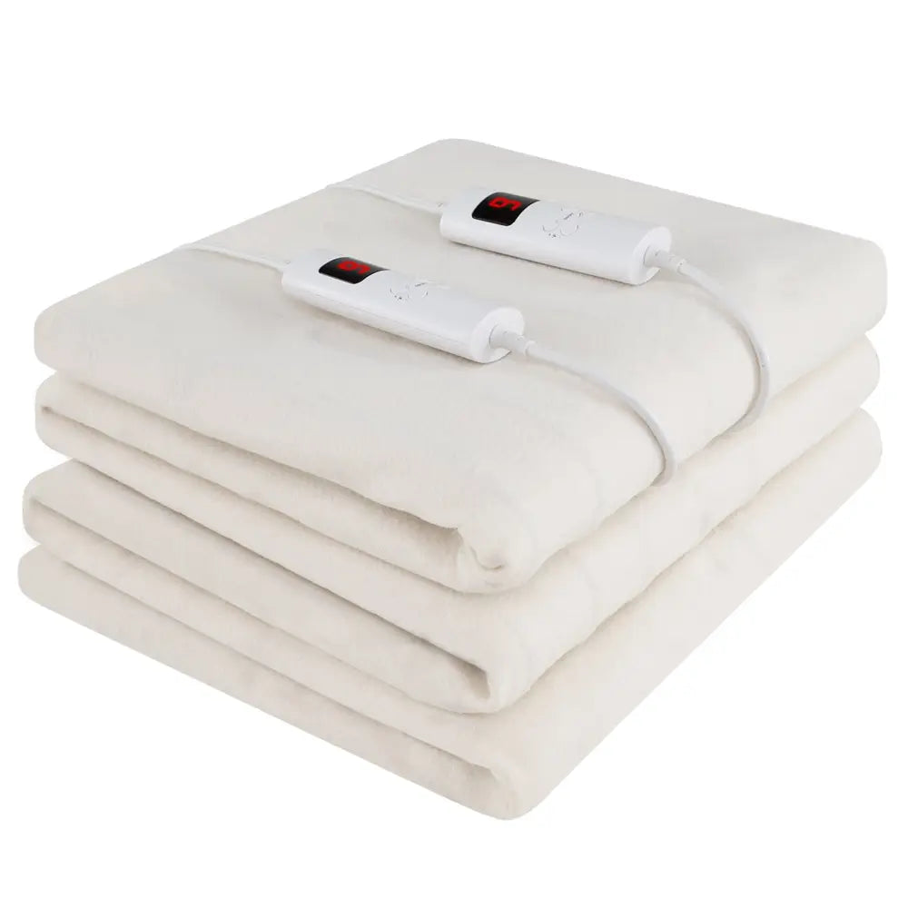 Machine Washable Electric Bed Warmer with Dual Controller 9 Heat Setting and 9-Hour Auto Off and Overheat