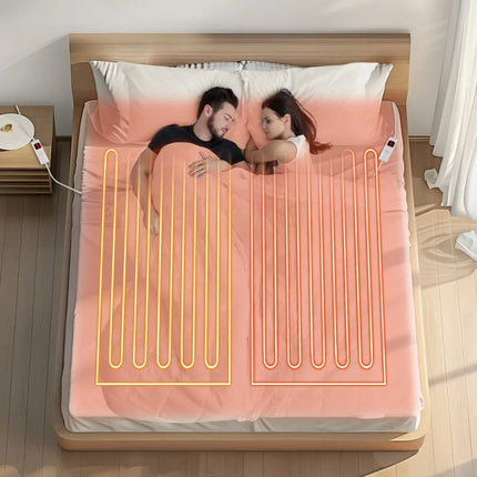 Machine Washable Electric Bed Warmer with Dual Controller 9 Heat Setting and 9-Hour Auto Off and Overheat