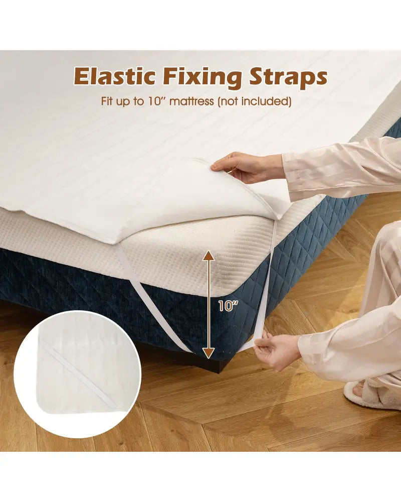 Machine Washable Electric Bed Warmer with Dual Controller 9 Heat Setting and 9-Hour Auto Off and Overheat