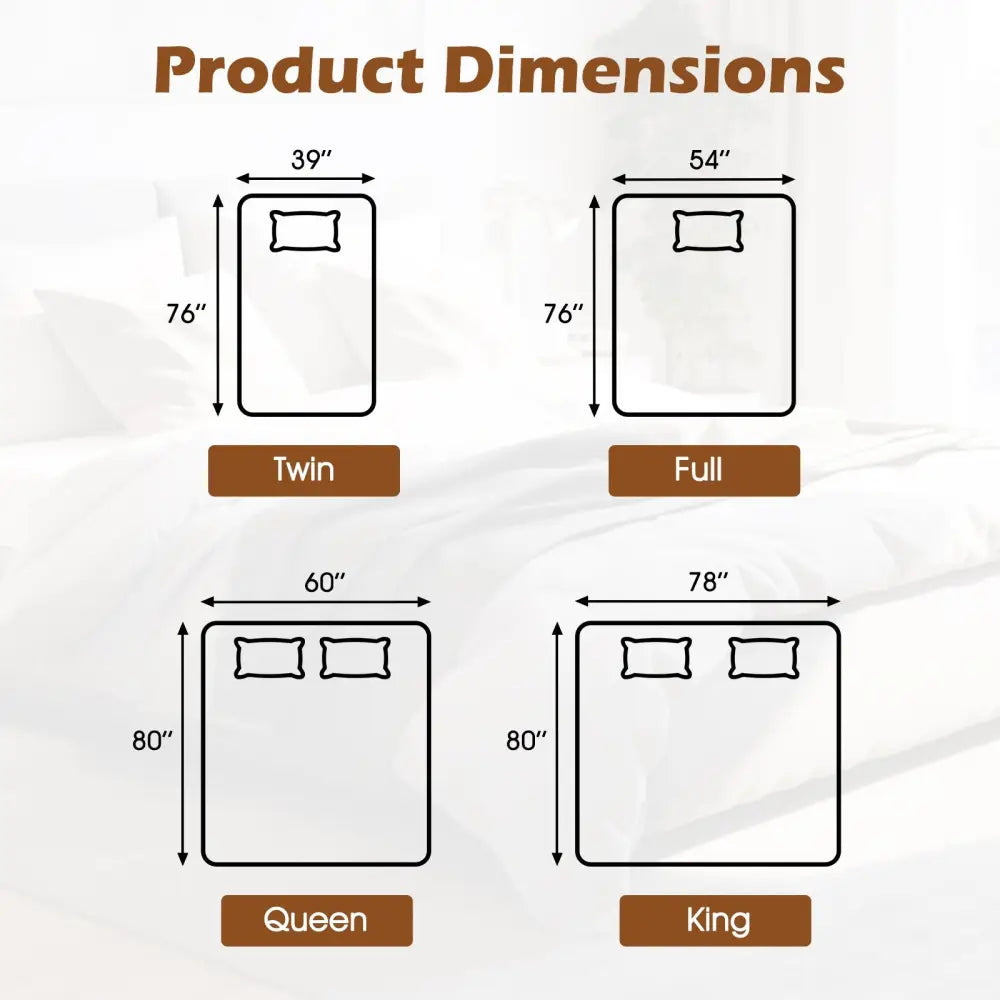 Machine Washable Electric Bed Warmer with Dual Controller 9 Heat Setting and 9-Hour Auto Off and Overheat