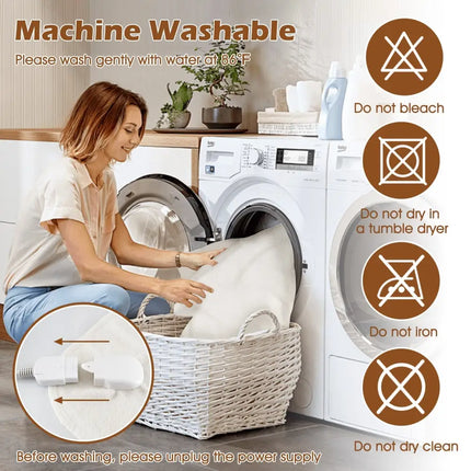 Machine Washable Electric Bed Warmer with Dual Controller 9 Heat Setting and 9-Hour Auto Off and Overheat