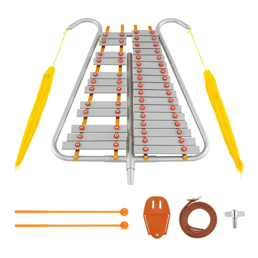 Marching Glockenspiel 29 Note Bell Lyre for Marching Band-Silver - Silver - Drums & Percussion