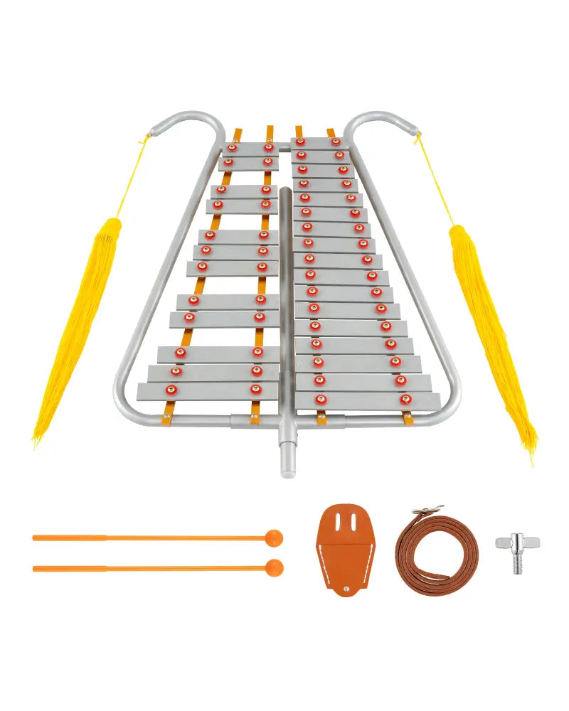 Marching Glockenspiel 29 Note Bell Lyre for Marching Band-Silver - Silver - Drums & Percussion