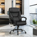 Massage Executive Office Chair with 6 Vibrating Points-Black - Black - Big and Tall Chairs