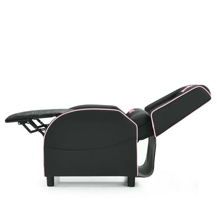 Massage Gaming Recliner Chair with Headrest and Adjustable Backrest for Home Theater-Pink - Pink - Gaming Chairs