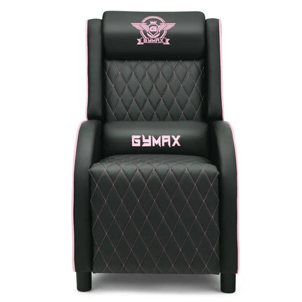 Massage Gaming Recliner Chair with Headrest and Adjustable Backrest for Home Theater-Pink - Pink - Gaming Chairs