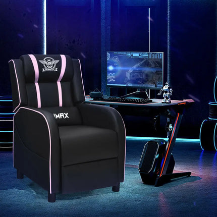 Massage Racing Gaming Single Recliner Chair-Pink - Pink - Gaming Chairs