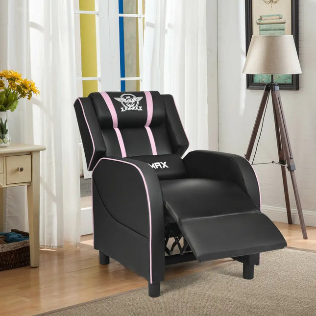 Massage Racing Gaming Single Recliner Chair-Pink - Pink - Gaming Chairs