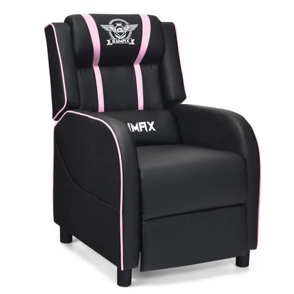 Massage Racing Gaming Single Recliner Chair-Pink - Pink - Gaming Chairs
