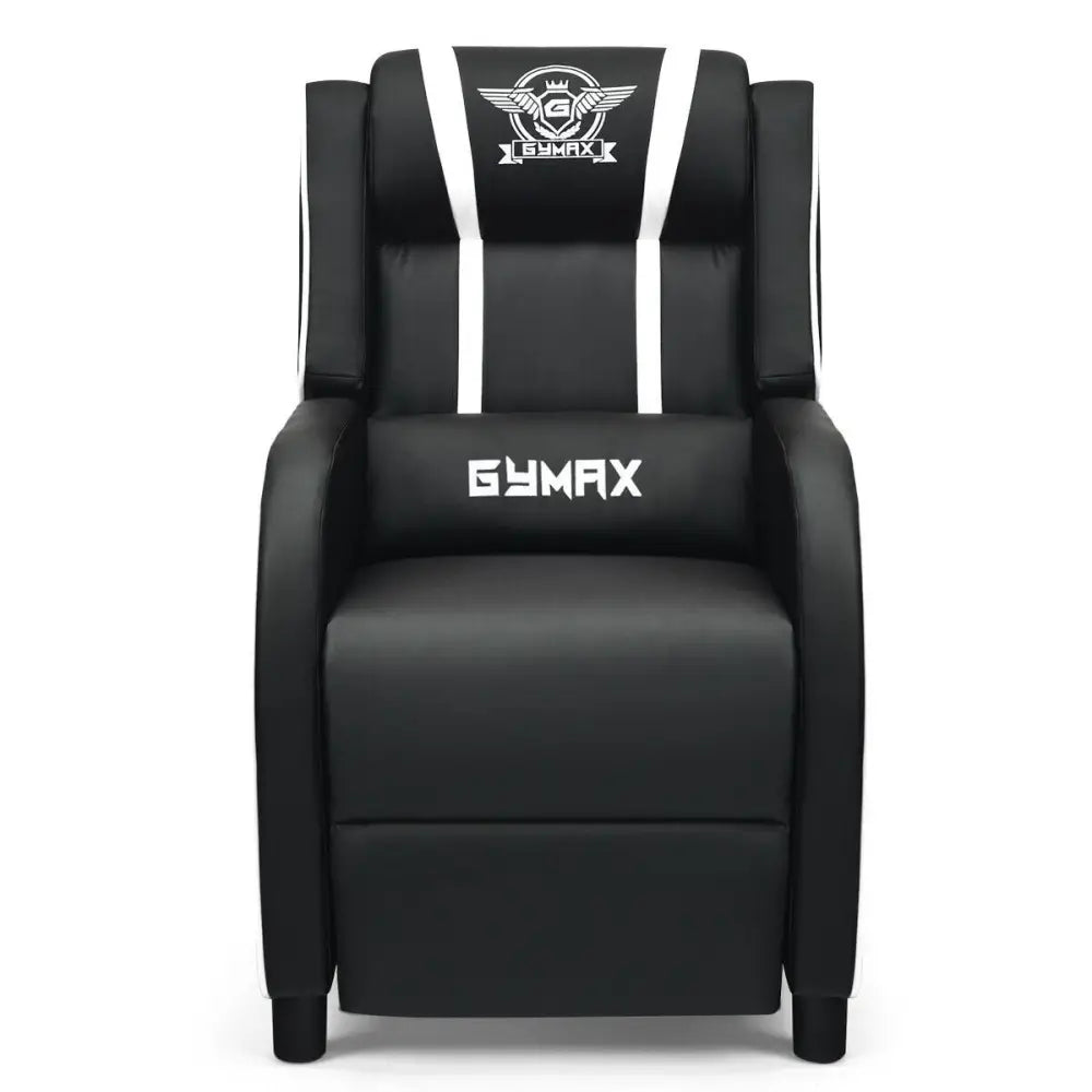 Massage Racing Gaming Single Recliner Chair-White - White - Gaming Chairs