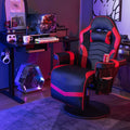 Massage Video Gaming Recliner Chair with Adjustable Height-Red - Red - Gaming Chairs