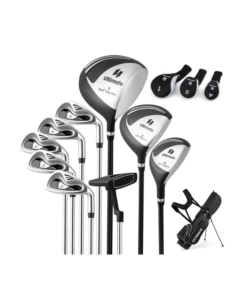 Men€™s Profile Complete Golf Club Package Set Includes 10 Pieces-Black - Black - Golf