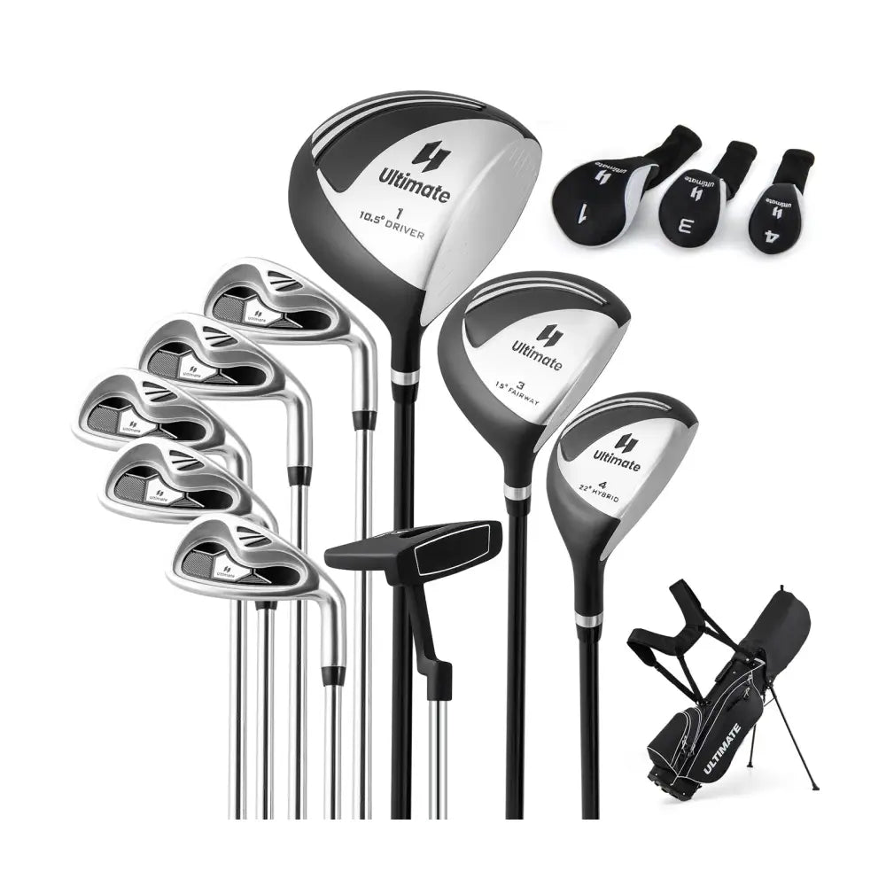 Men€™s Profile Complete Golf Club Package Set Includes 10 Pieces-Black - Black - Golf