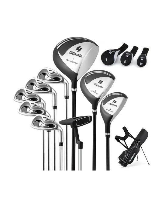 Men€™s Profile Complete Golf Club Package Set Includes 10 Pieces-Black - Black - Golf