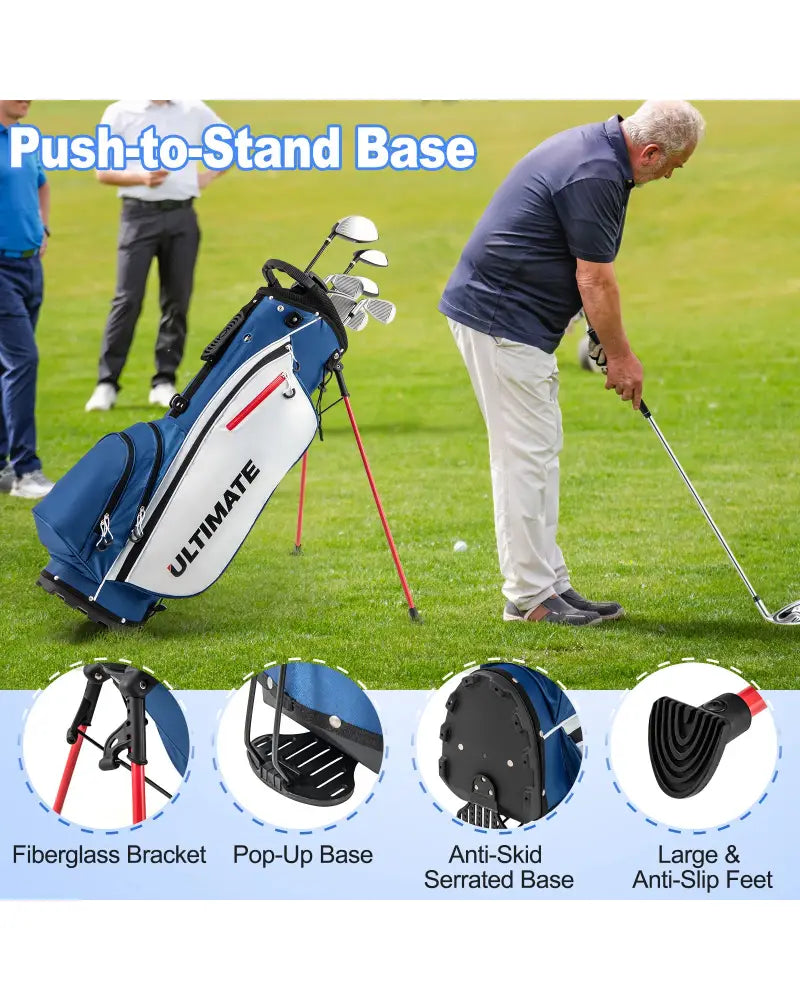 Men€™s Profile Complete Golf Club Package Set Includes 10 Pieces-Blue - Blue - Golf