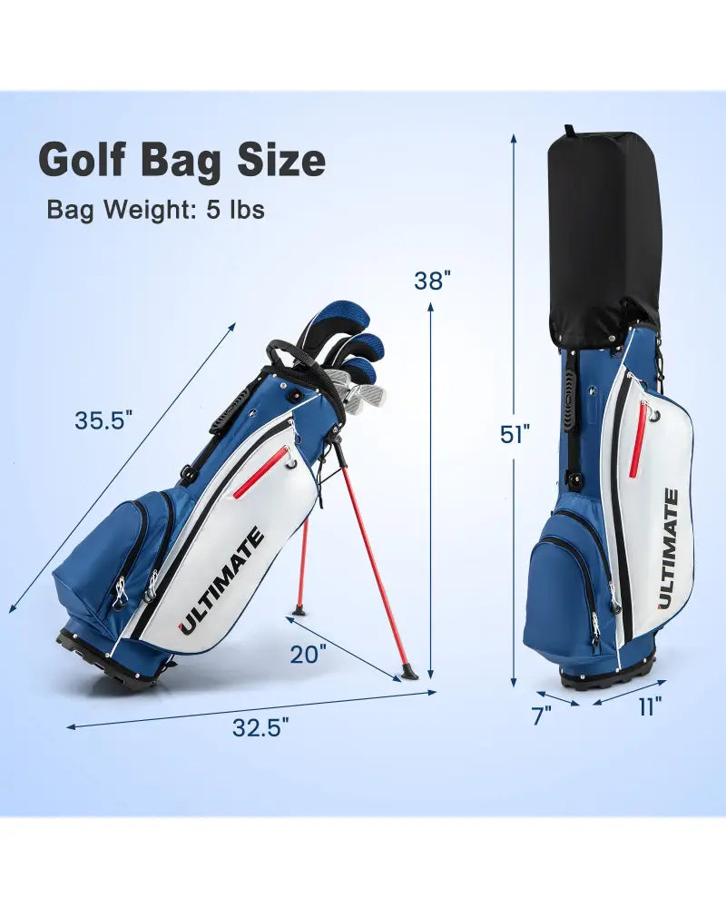 Men€™s Profile Complete Golf Club Package Set Includes 10 Pieces-Blue - Blue - Golf