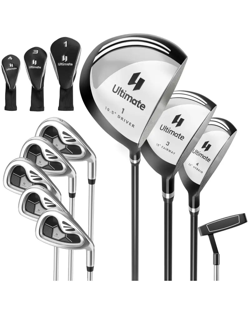 Men’s 9 Pieces Complete Golf Club Set-Gray - Gray - Golf
