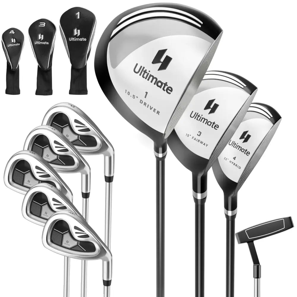 Men’s 9 Pieces Complete Golf Club Set-Gray - Gray - Golf