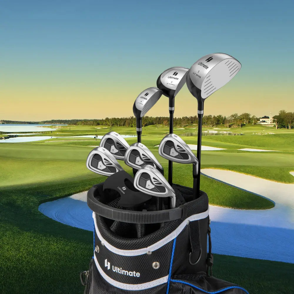 Men’s 9 Pieces Complete Golf Club Set-Gray - Gray - Golf