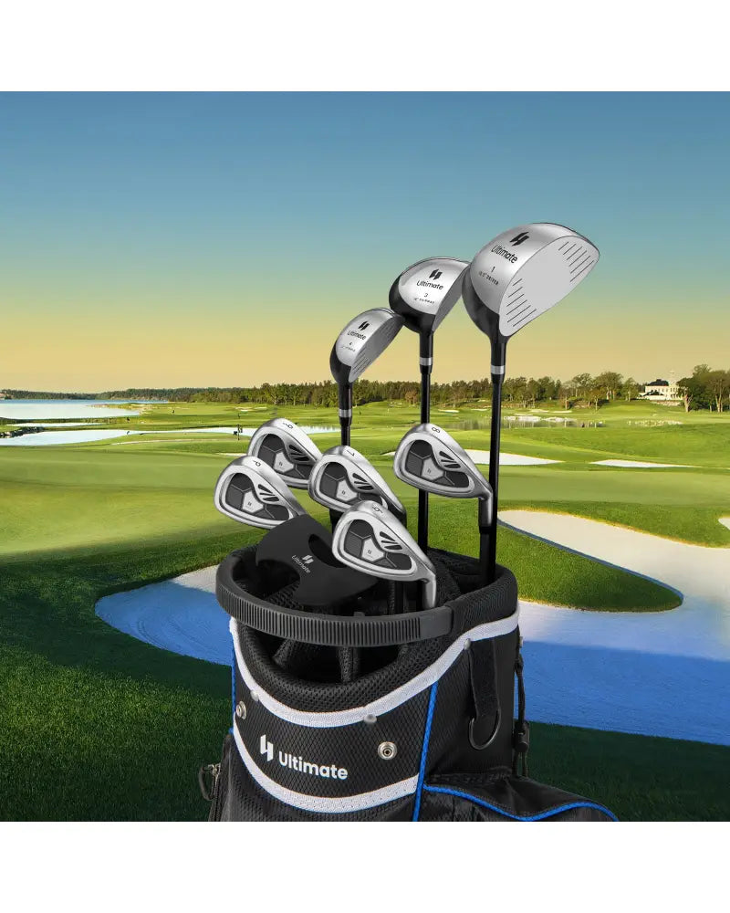 Men’s 9 Pieces Complete Golf Club Set-Gray - Gray - Golf
